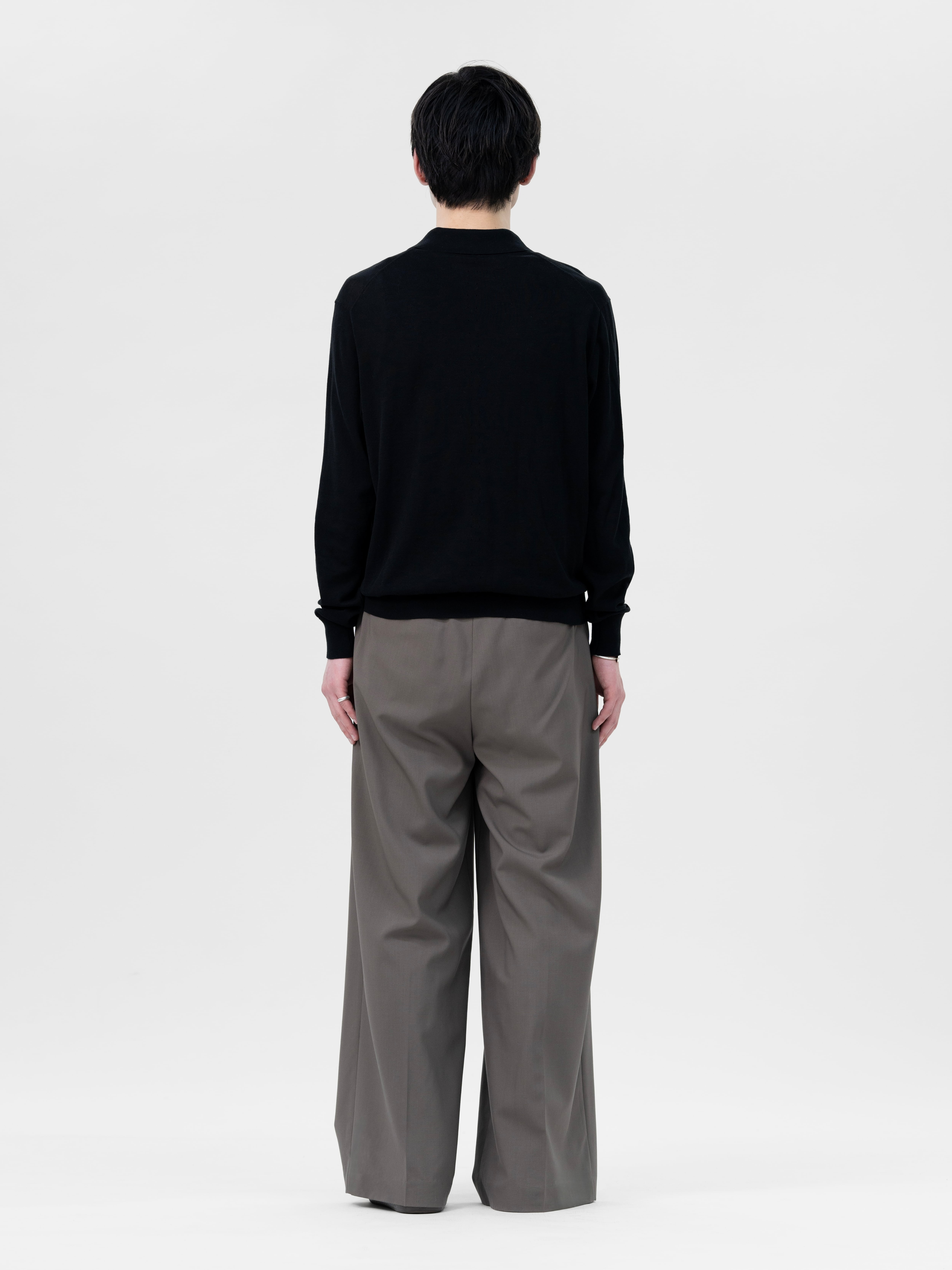 TWO TUCK WOOL WIDE TROUSERS【G.BROWN】 | lapiis