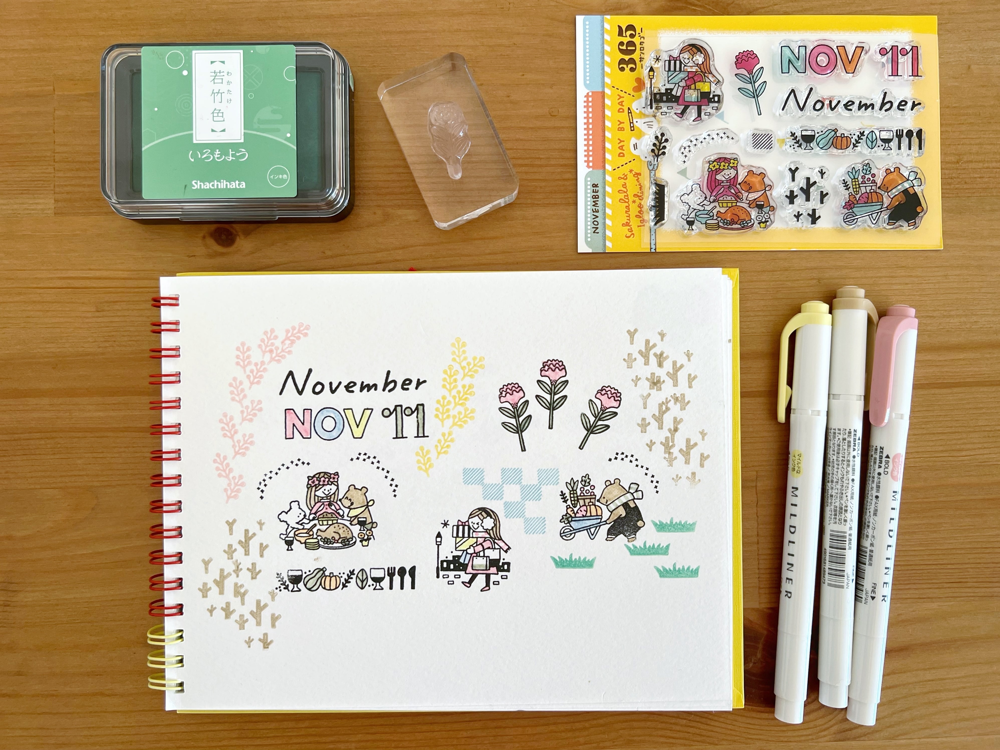 sakuralala クリアスタンプ ＜November＞ 365055 | パピアプラッツBASE店