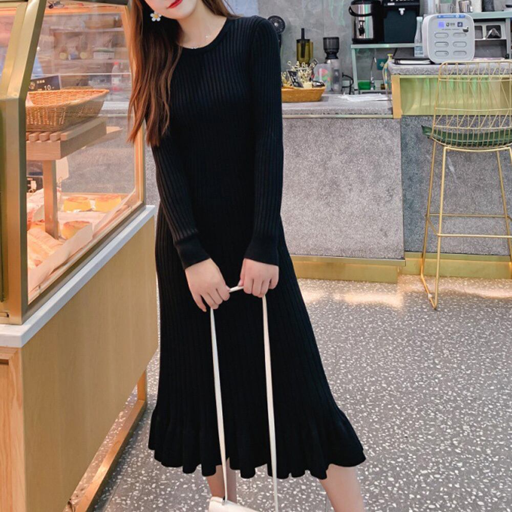 マーメイド ワンピース レディース 秋冬 ニット 韓国 おしゃれ 大人 かわいい きれいめ フェミニン 暖かい 大人可愛い 大人女子