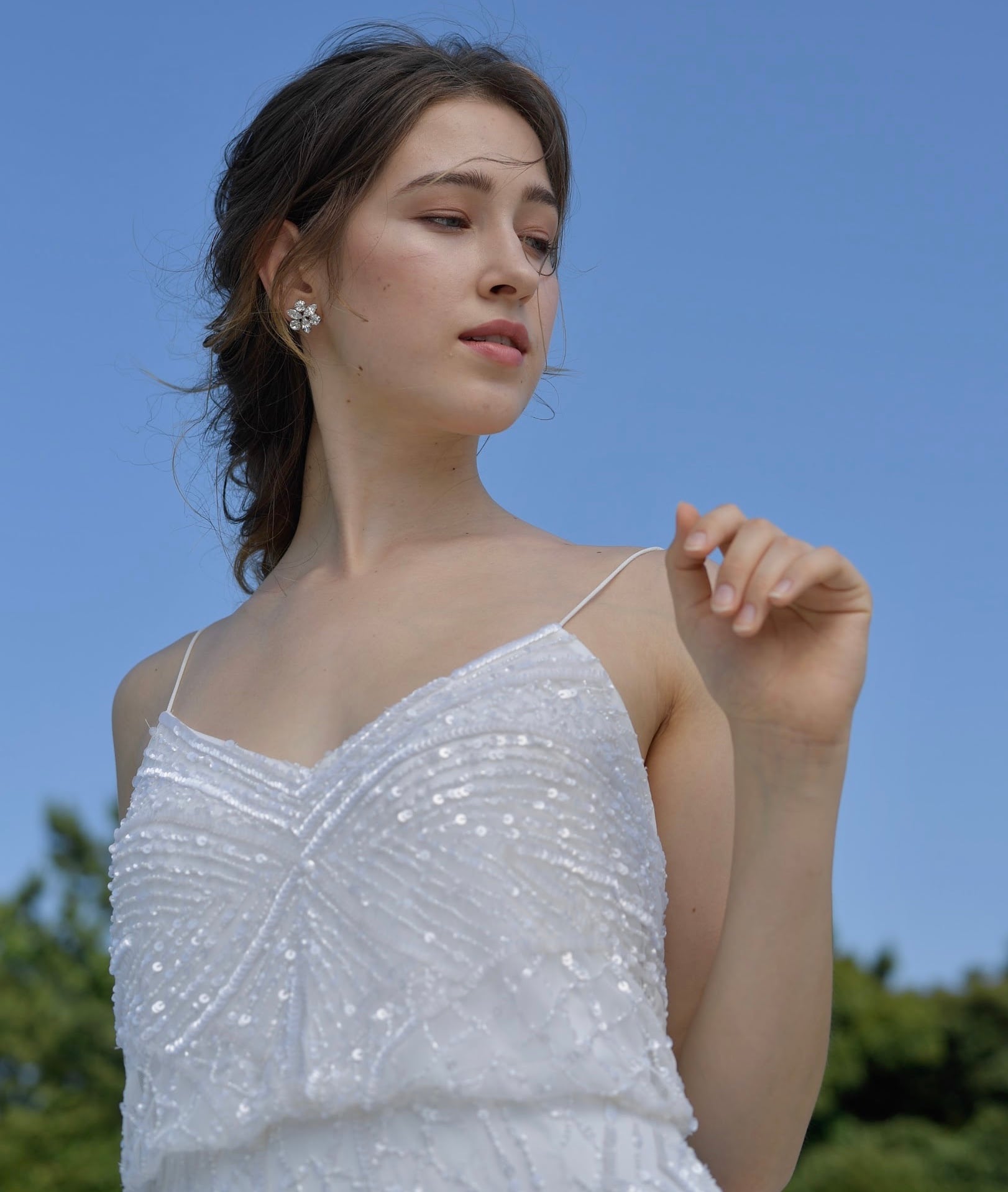Elizabeth Bower】Juliette Stud Clear ピアス | ウェディング