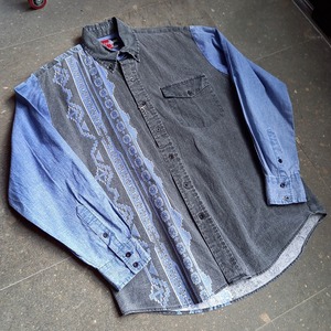 ネイティブ柄 ボタンダウンシャツ usaed [103021]