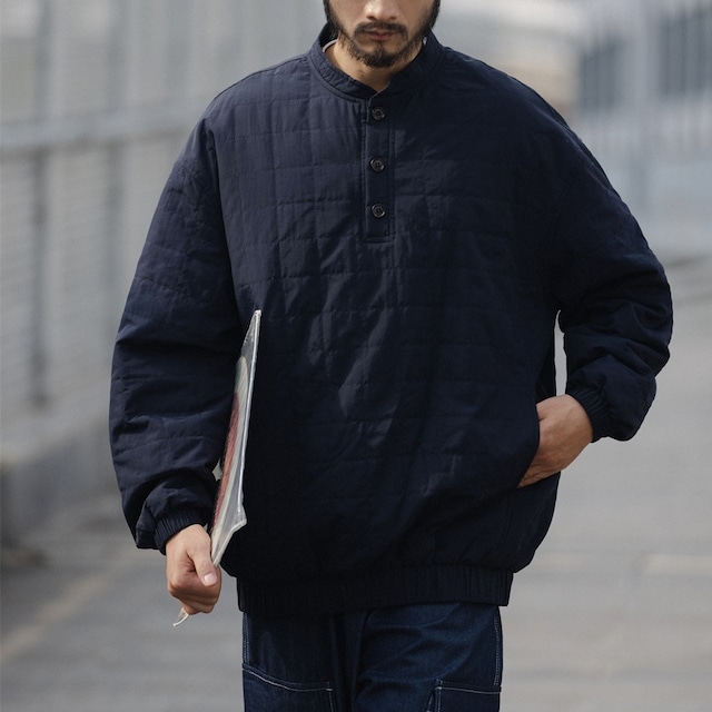 バンドカラー プルオーバー パデットジャケット a-0739