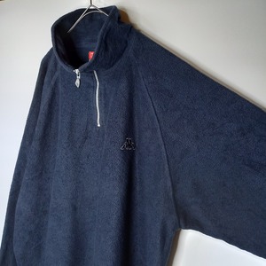 90s　カッパ　ハーフジップ　フリース　プルオーバー　アノラック　刺繍　裏起毛