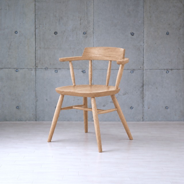 GF-DC341-1W Friendly!! ARM CHAIR（固定 板座） レッドオーク｜ダイニングチェア 固定タイプ 無垢材 木製 椅子 肘付き ナチュラル ブラック ナガノインテリア
