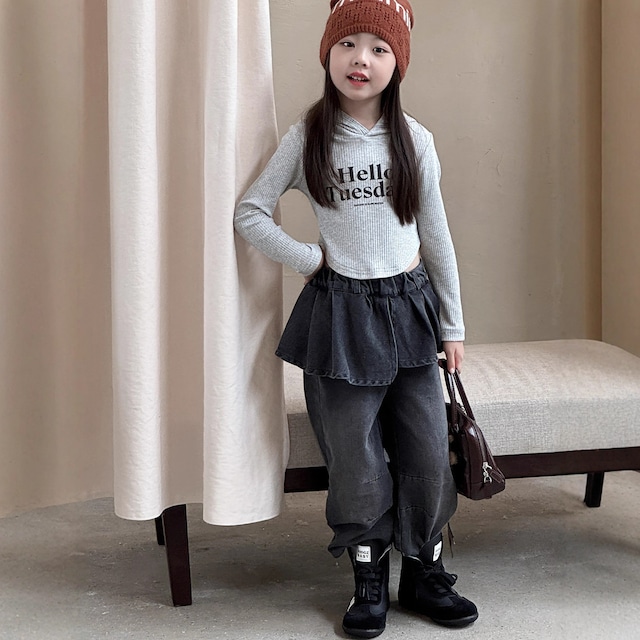 kids スカートレイヤードパンツ