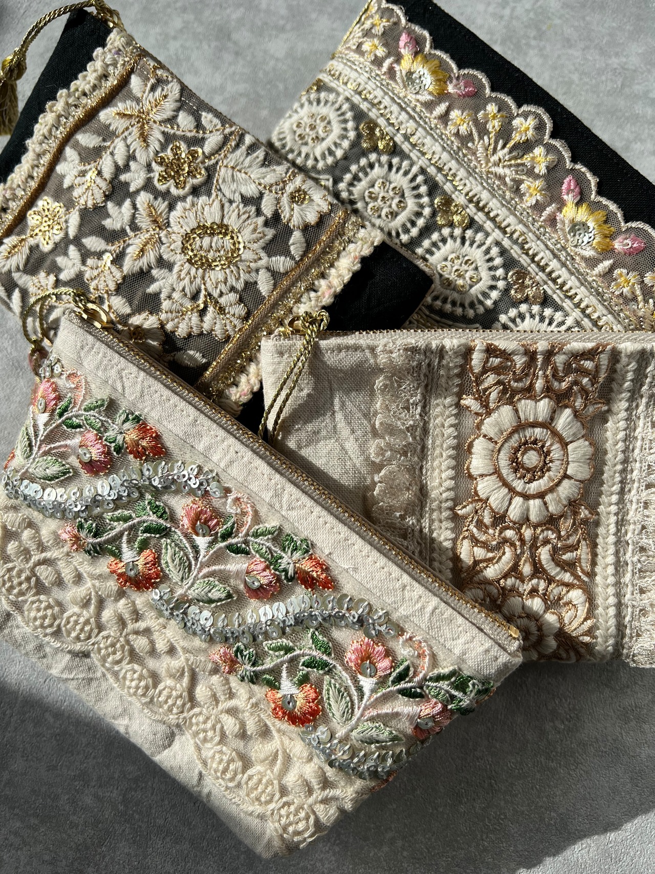 garden    インド刺繍　マルチポーチ（M） 　