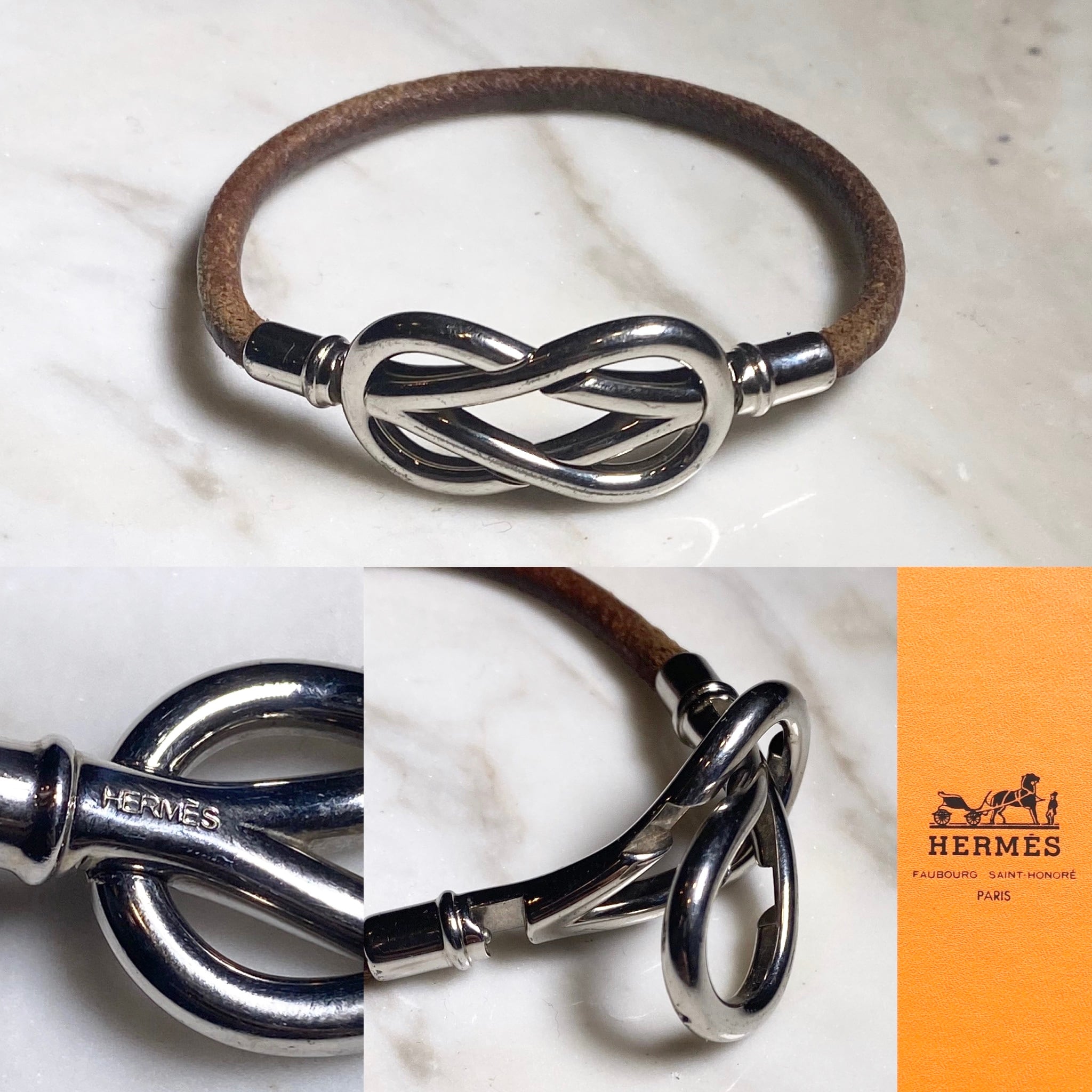 HERMES leather bracelet “atame” | NOIR ONLINE