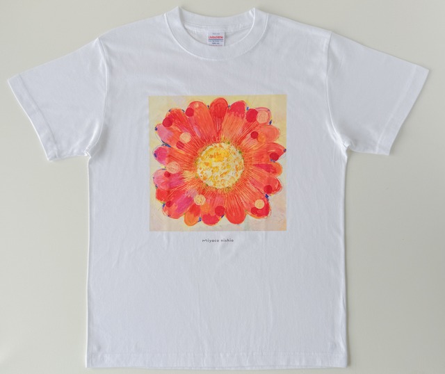 水彩画を着るTシャツ　「ガーベラ」