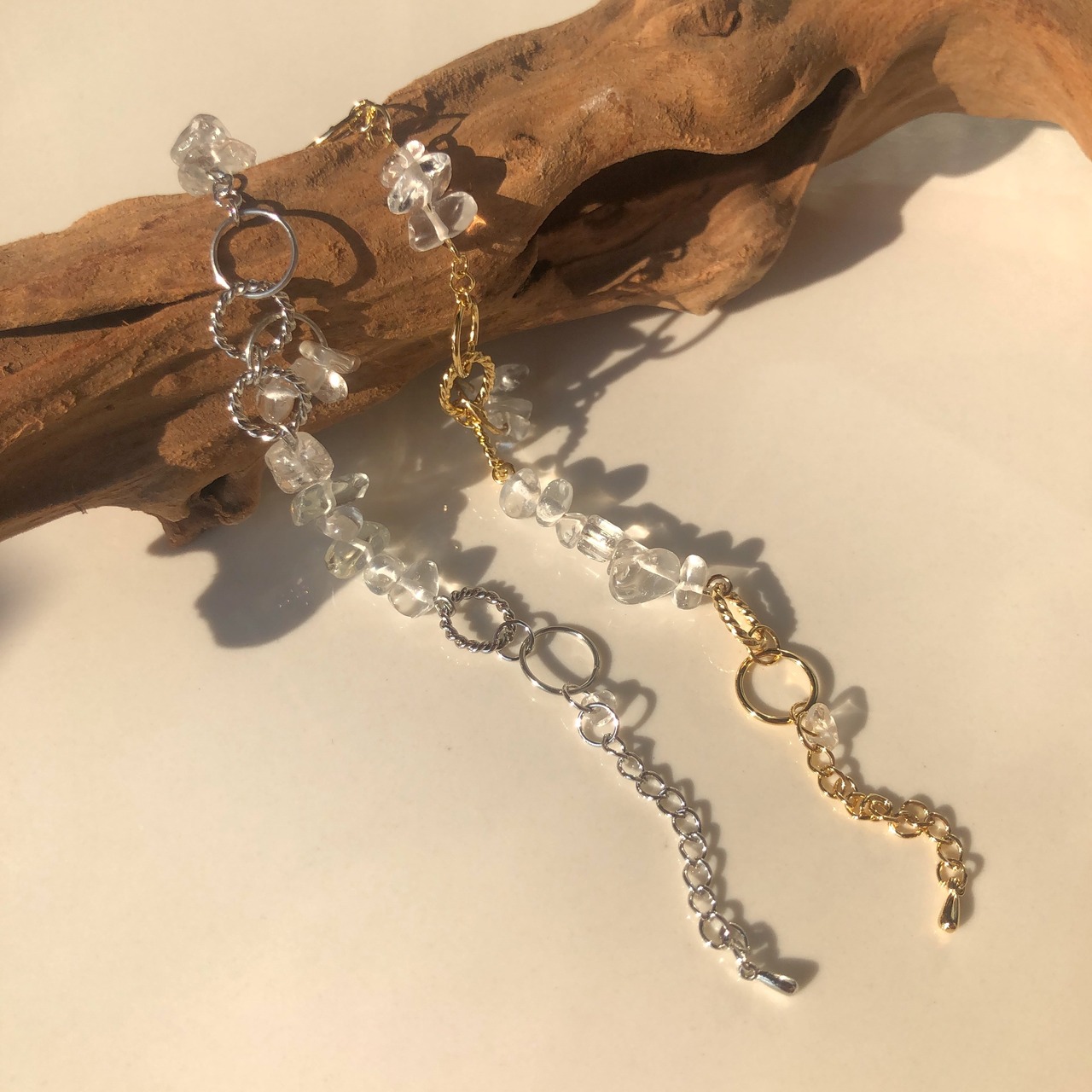 【gold】天然クオーツブレスレット