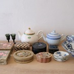 グリーンとゴールドのティーポット&カップ