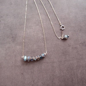 【Silver】 Labradorite × Kyanite Necklace／ラブラドライト×カイヤナイト ネックレス