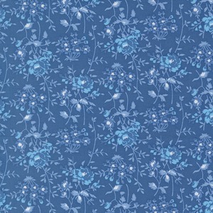 限定数3！USAコットン ブルームズベリー フローラル　シーブルー 55333-17 55 X45cmカット販売