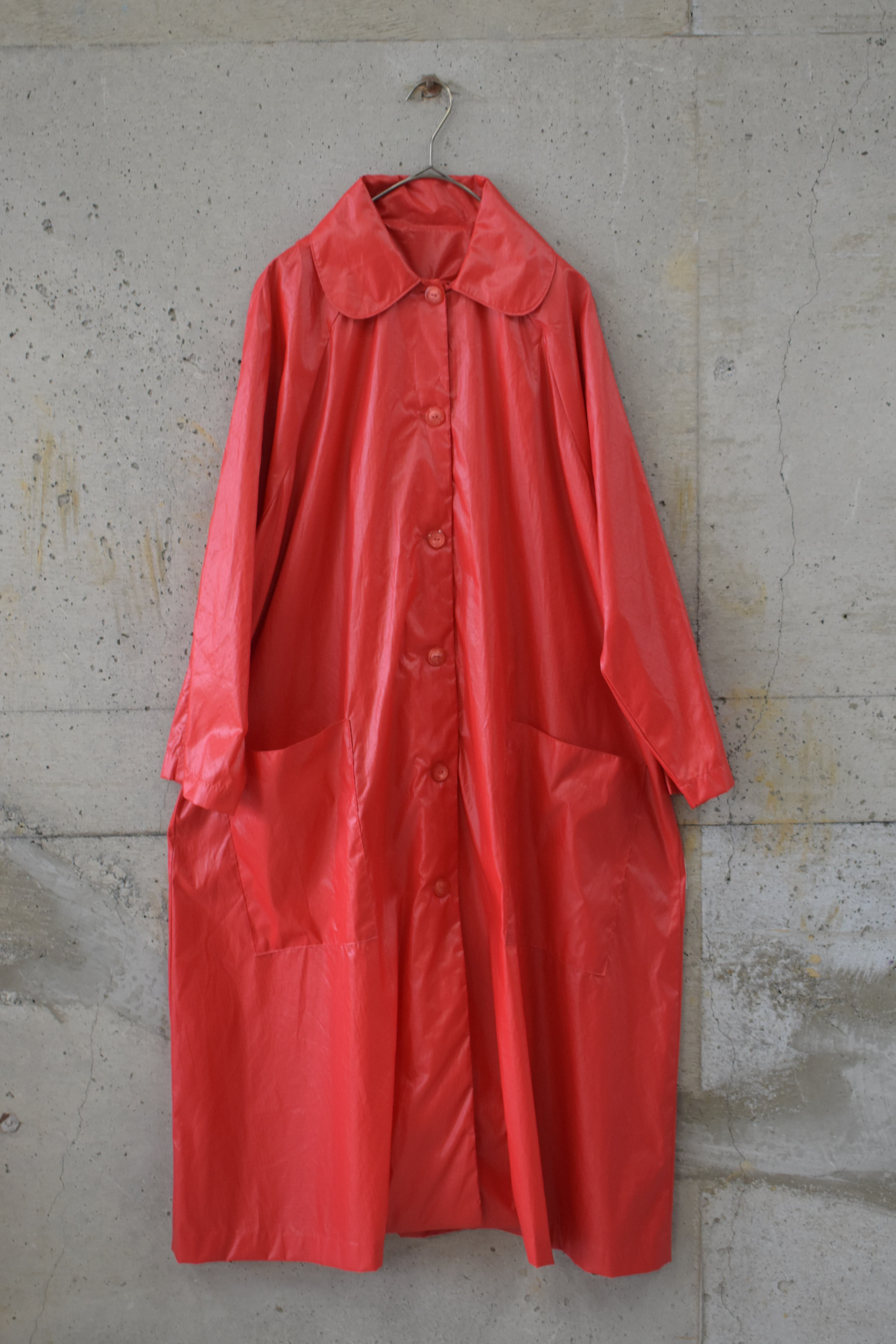Glossy Red Voluminous Coat