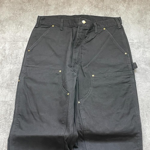 メキシコ製 ブラック ダブルニー Carhartt B01-M 34×36 詳細写真2