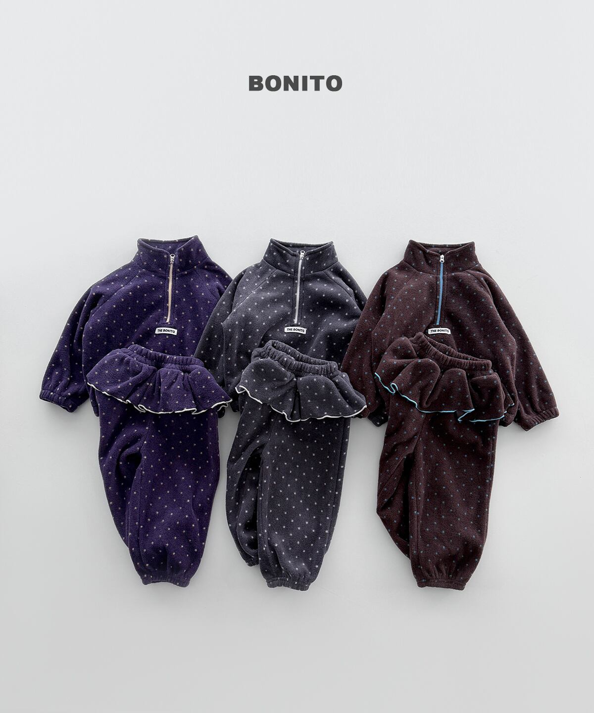 【Jr.size】frill half-zip set【BONITO】※12月中旬発送予定
