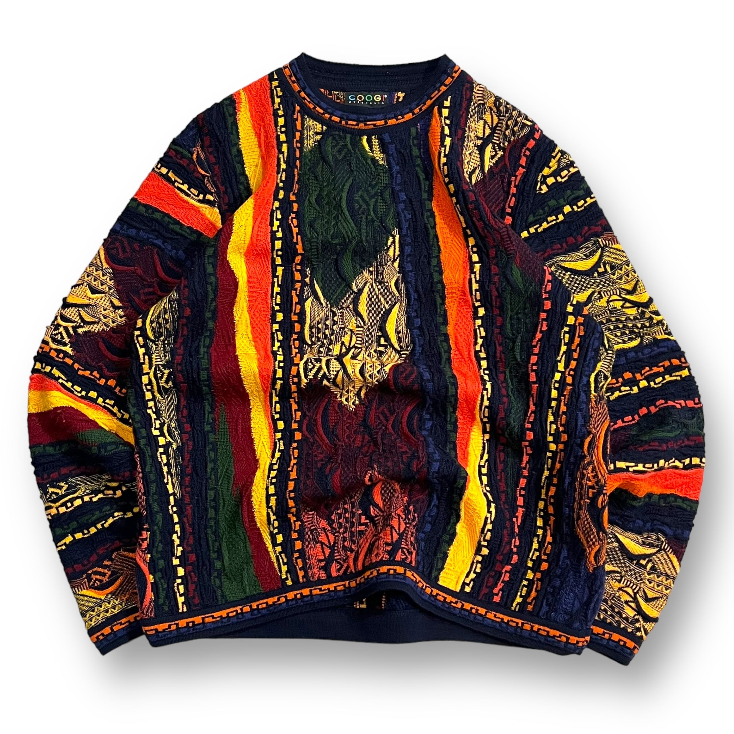 オーストラリア製 90年代 size：M 【 COOGI 】クージー 3Dニット セーター ウール マルチカラー 高円寺 古着 古着屋 ビンテージ  n40229