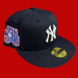New York Yankees 75th World Series New Era 59Fifty  Fitted / Navy (Bright Pink Brim)