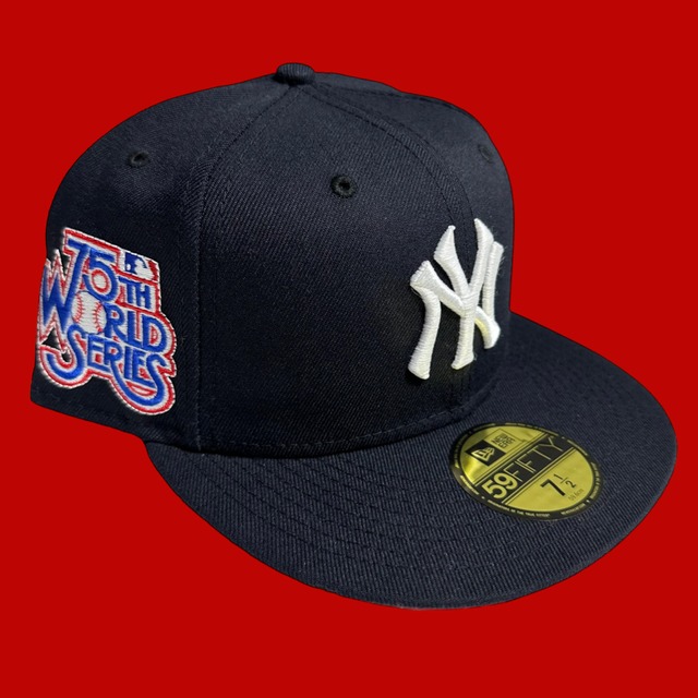 New York Yankees 75th World Series New Era 59Fifty  Fitted / Navy (Bright Pink Brim)