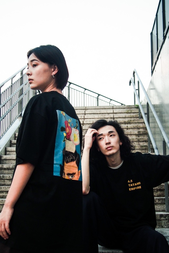 4.5TATAMI flower short sleeve BLACK