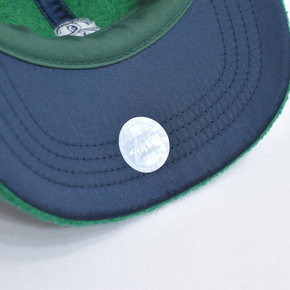 00s～ Stussy ウール 6パネルキャップ ロゴ刺繍 グリーン ヴィンテージ