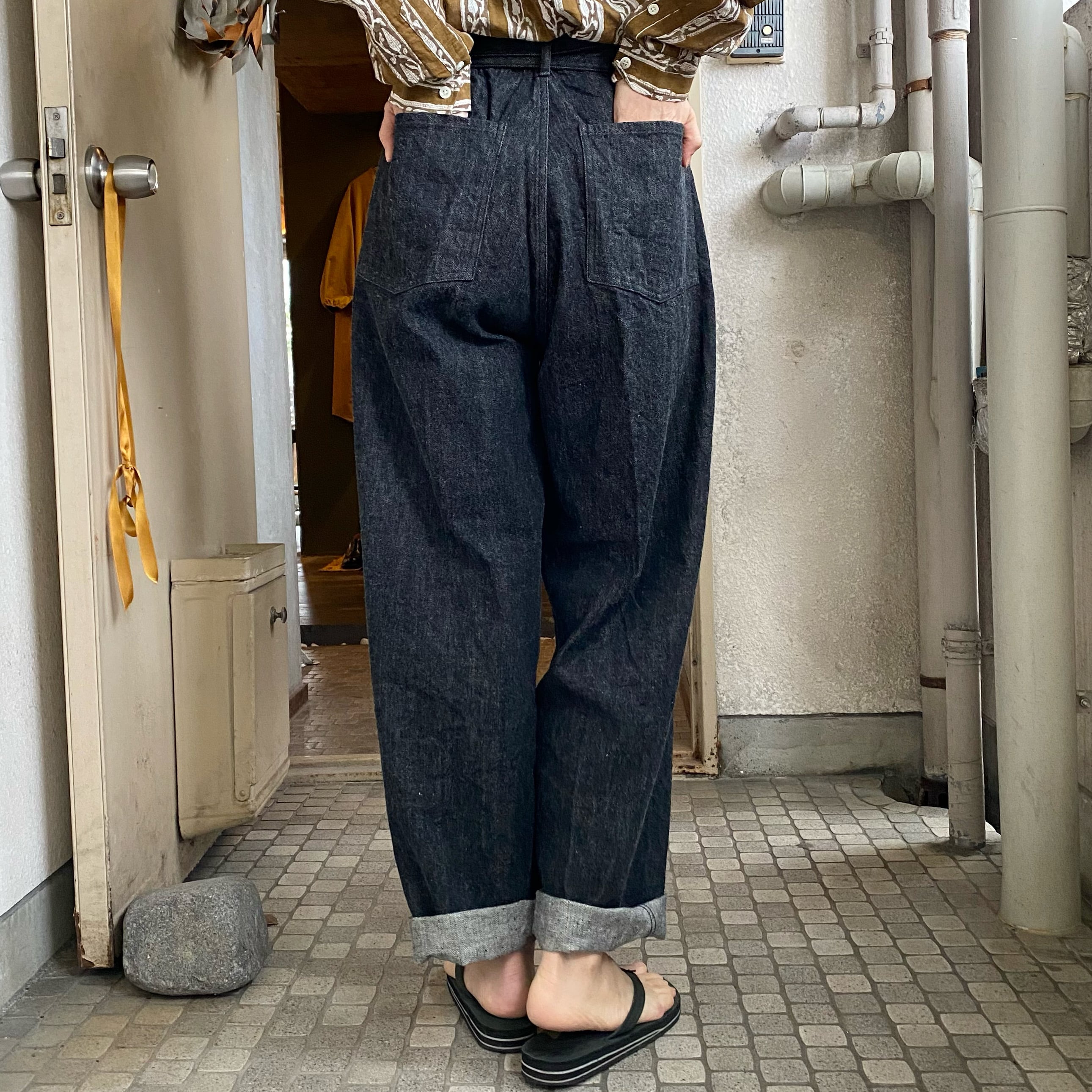 22s/s COMOLI コモリ　ベルテッドデニム　navy サイズ2