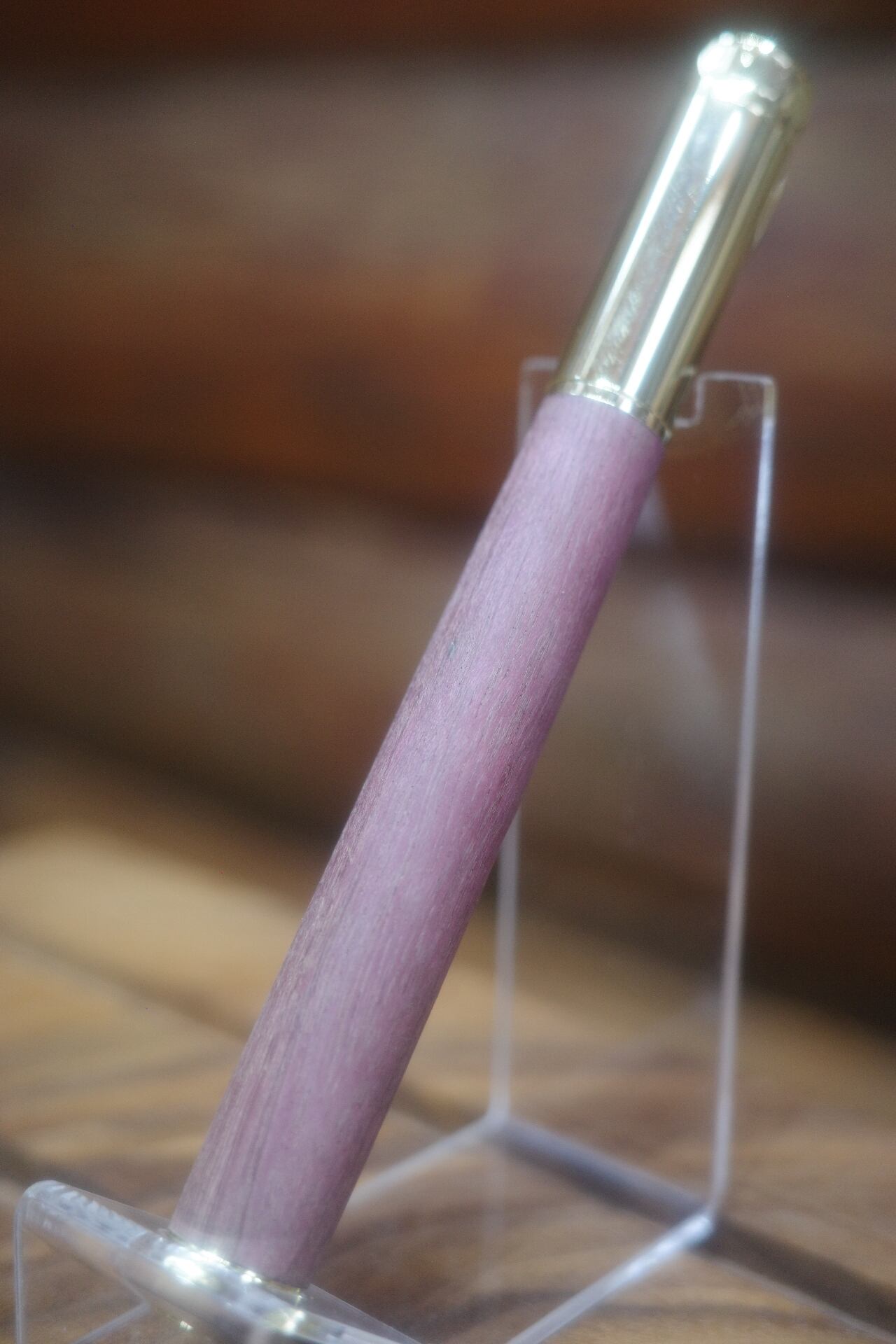 No.685 マグネットキャップ式木軸ペン パープルハート | 木軸ペン工房KIKI