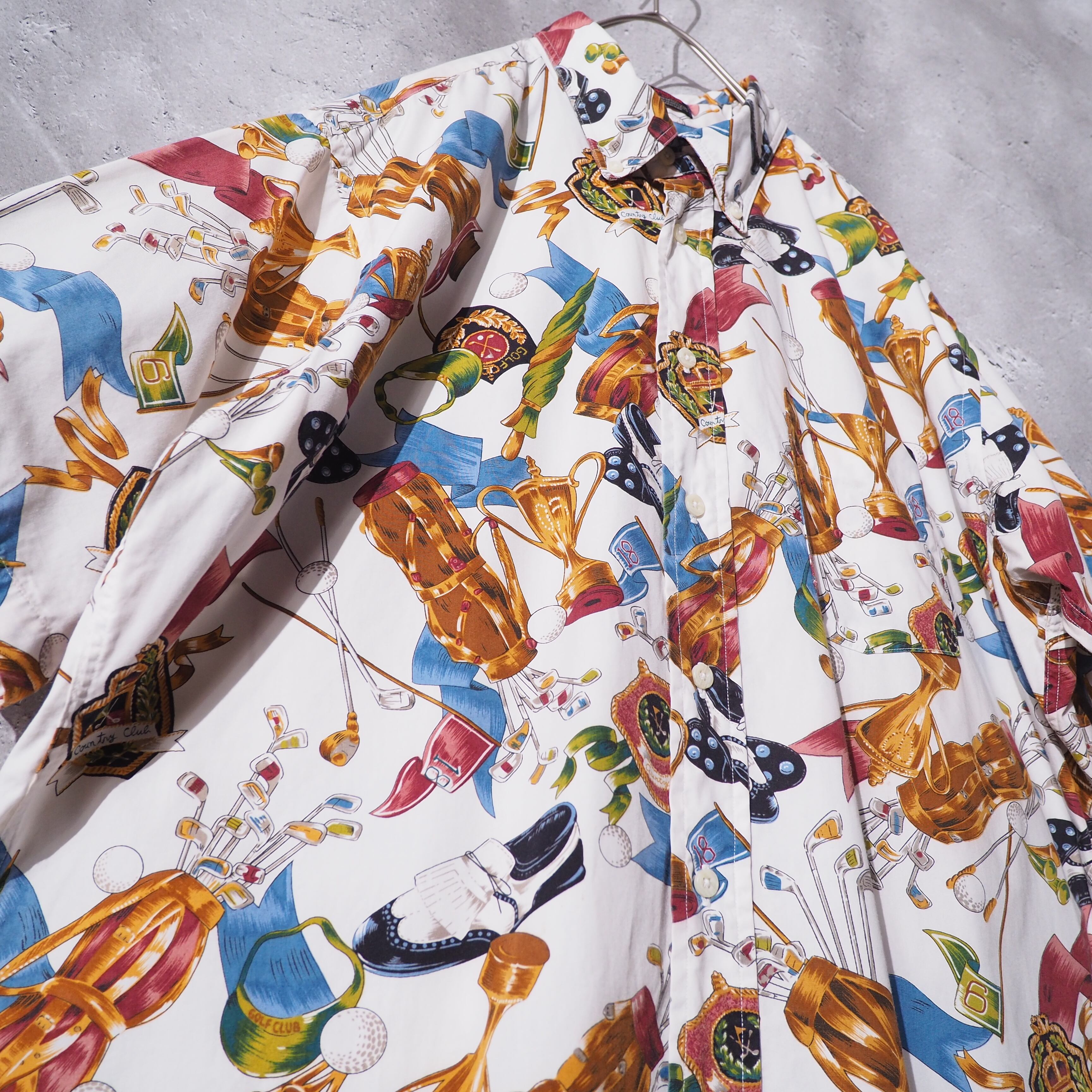 1990s " Made in USA " Beautiful Luxury pattern vintage loose Button down shirt