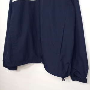 ナイキ　ナイロンジャケット　ブルゾン　裏メッシュ　刺繍ロゴ　スウッシュ　ネイビー　L