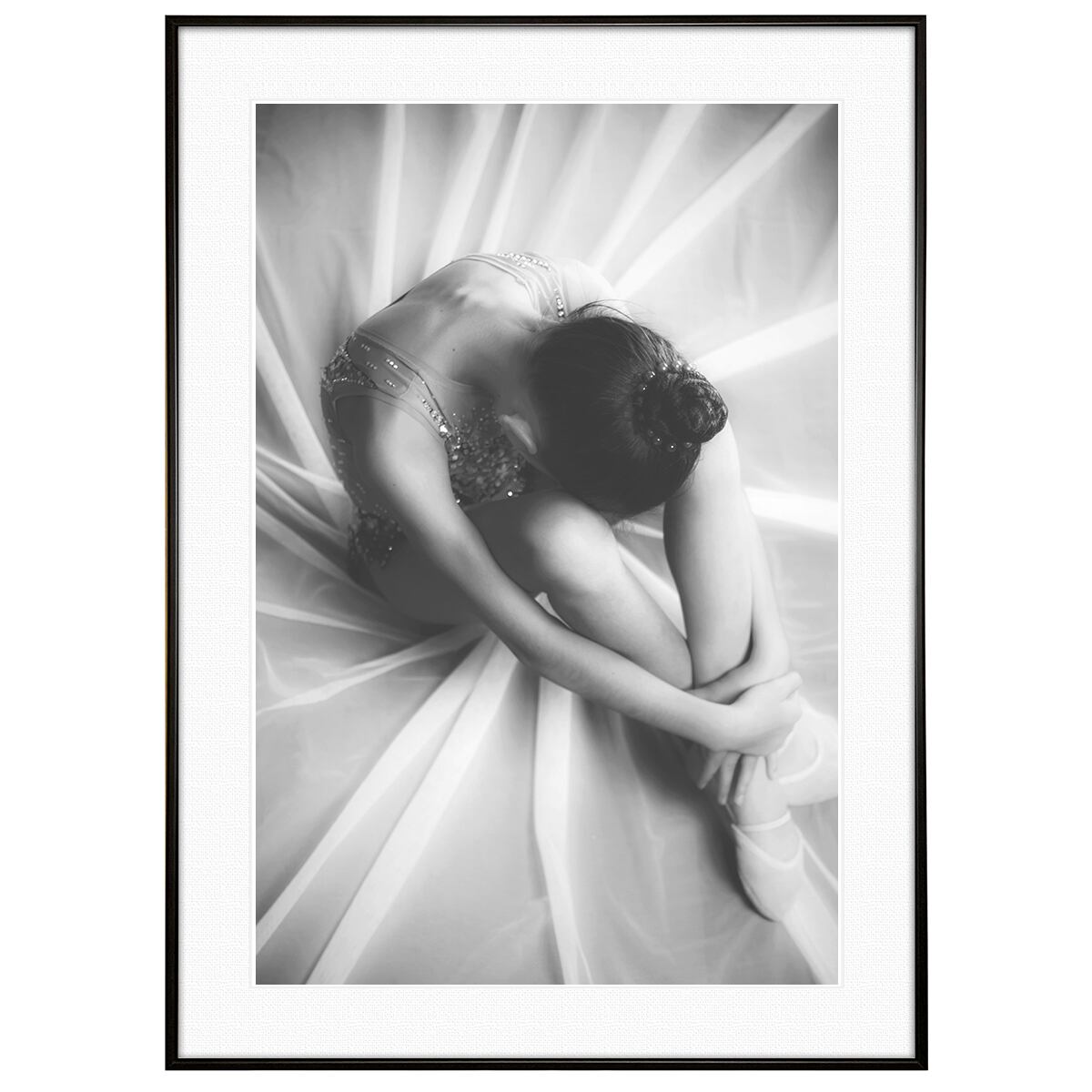 人物写真 女性 バレリーナ インテリアモノクロアートポスター額装 AS3650