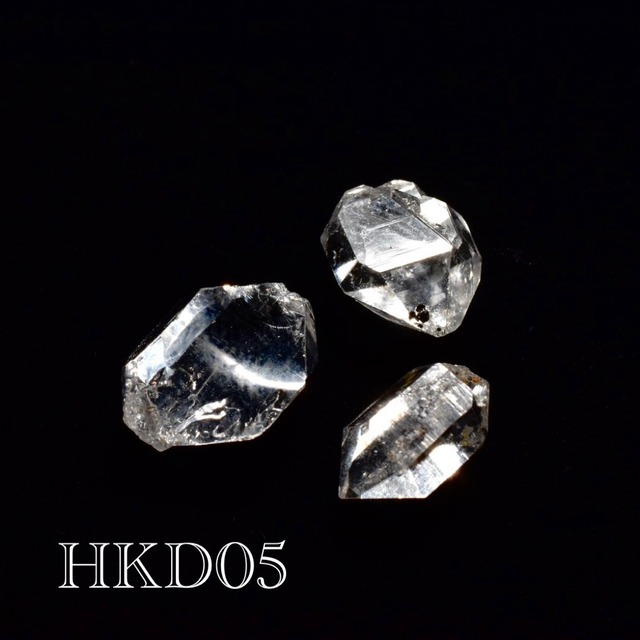 ハーキマーダイヤモンド 原石　３個セット　アメリカ・ハーキマー地方産　HKD05-07