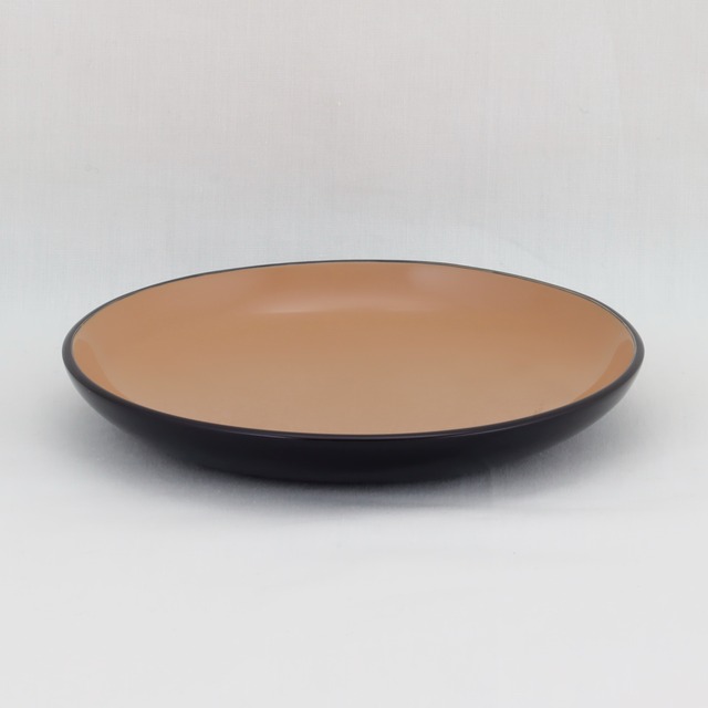 1552  輪島塗　銘々皿／黒内白塗無地／五枚組