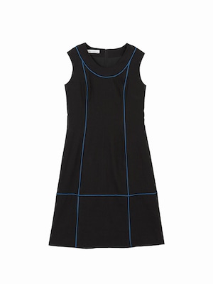 Colour line switched dress  / black × blue / S16DR01