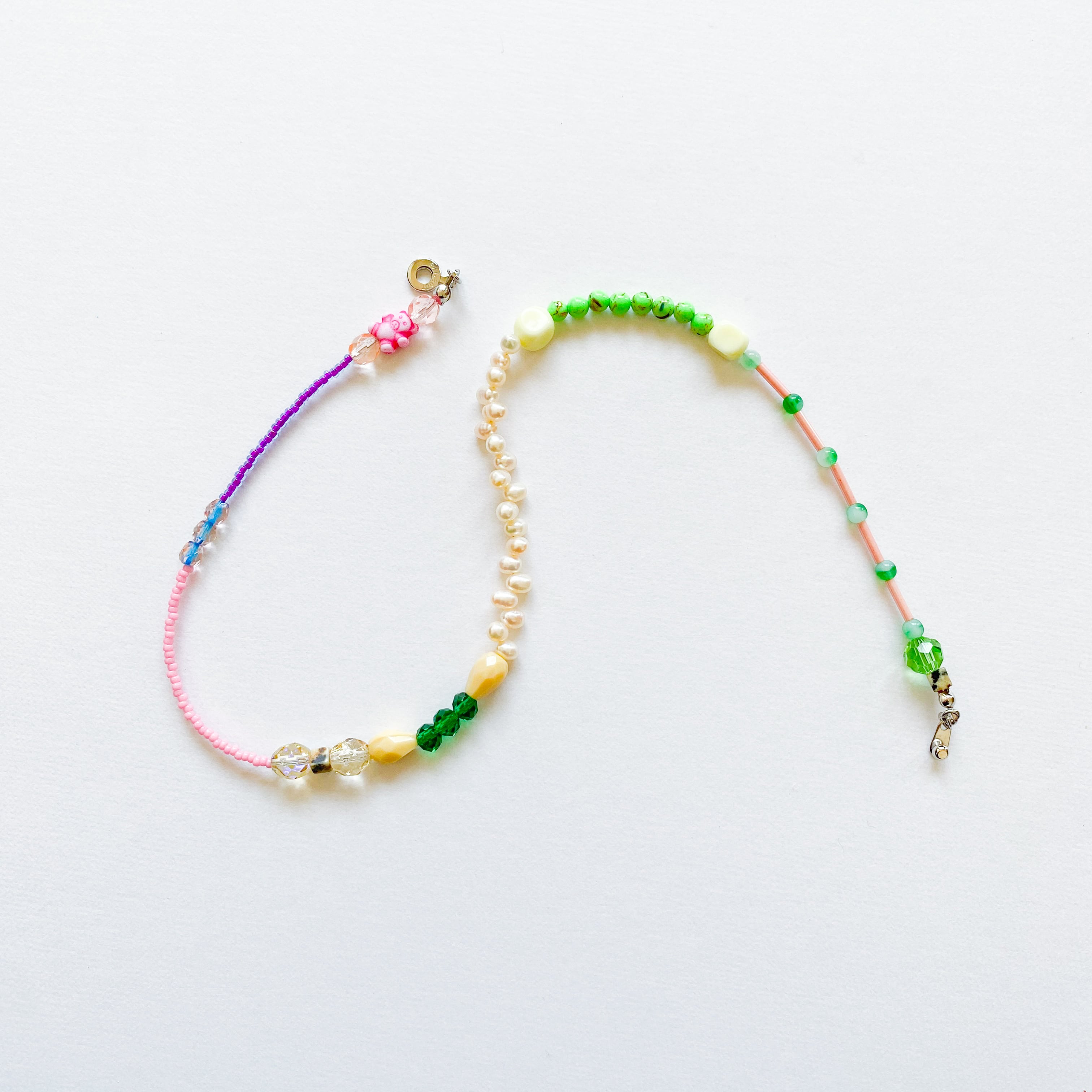 淡水パールとビーズのネックレス