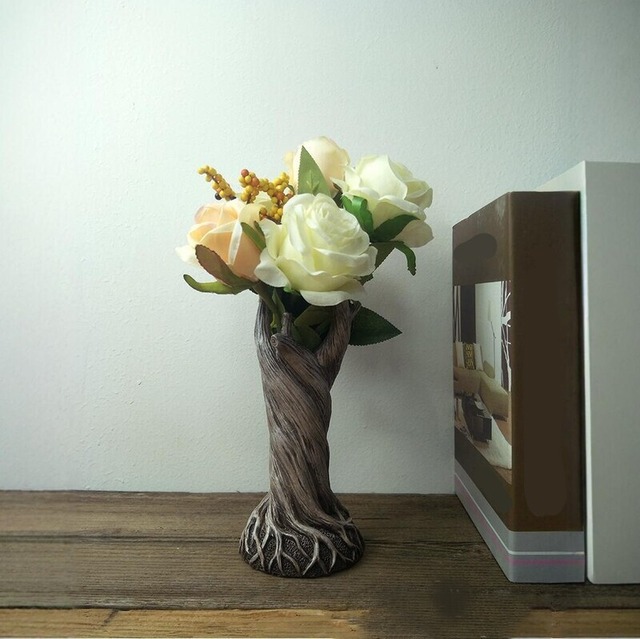 花瓶 樹木 ユニーク アート おしゃれ かわいい インテリア フラワー ベース 卓上 花びん 置物 オブジェ 観葉植物 一輪挿し リビング 玄関 贈り物 プレゼント