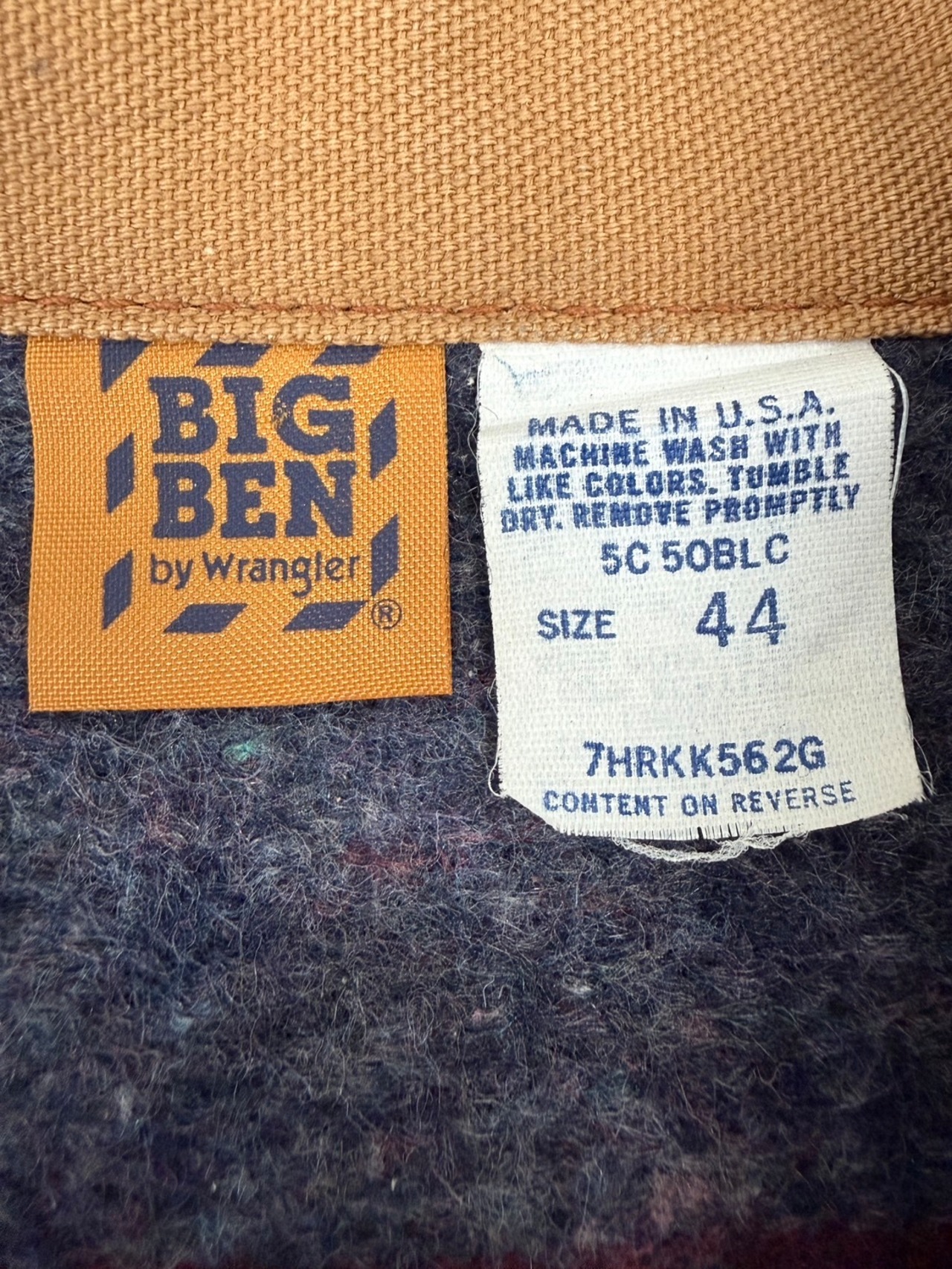 1986 BIG BEN by Wrangler Duck Coverall Blanket Lining / made in usa・画像5