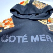 【hoodi58】 Remake Hoodie black × kimono