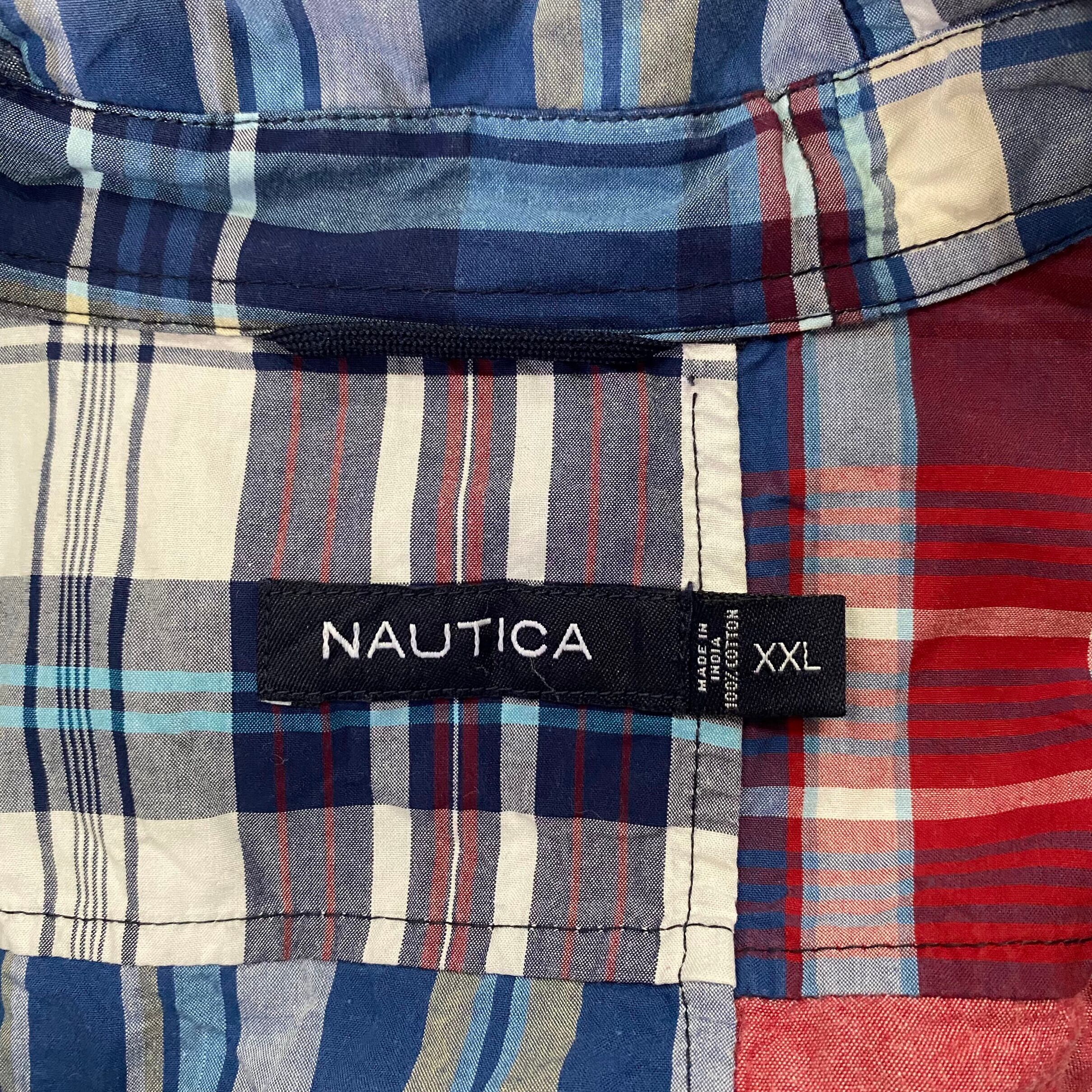 ビッグサイズ NAUTICA ノーティカ パッチワーク 半袖チェック