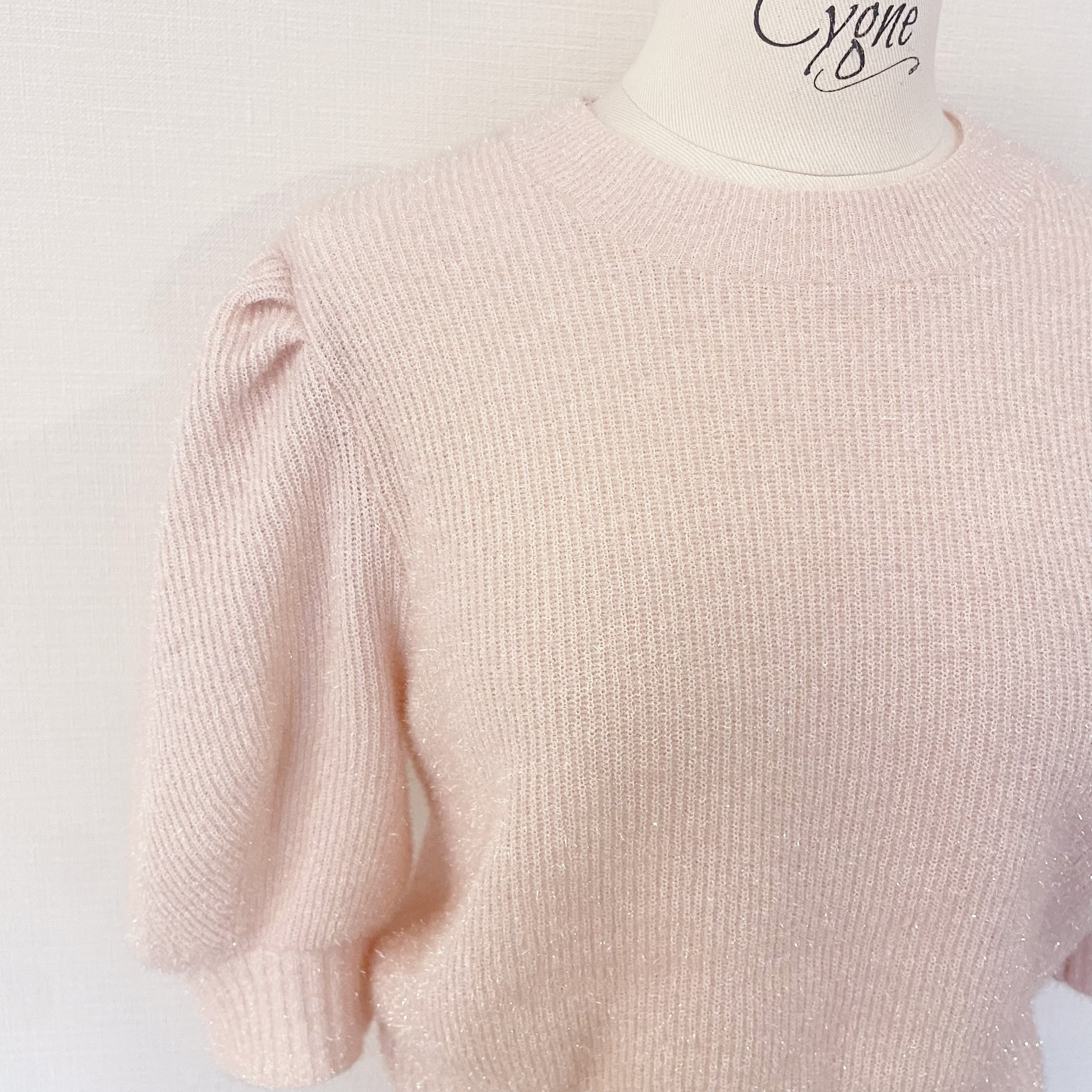 ラメニットプルオーバー Corinne ピンク | Cygne 