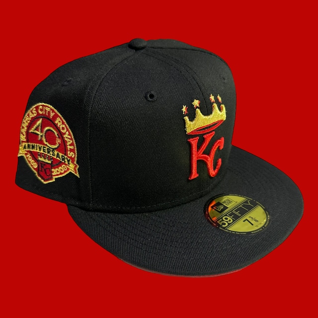 Kansas City Royals 40th Anniversary New Era 59Fifty Fitted / Black (Red Brim)