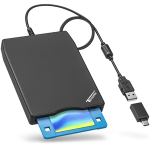 【新着特価】Tendak USBフロッピーディスクドライブ 3.5インチポータブルUSB外付け1.44MBのフロッピーディスクドライブ PC用 Windows10/7/8 WindowsXP Vista Mac用 プラグアンドプレイ(ブラック)