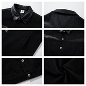 ストリート ブラックパイソン柄デニムジャケット T2046