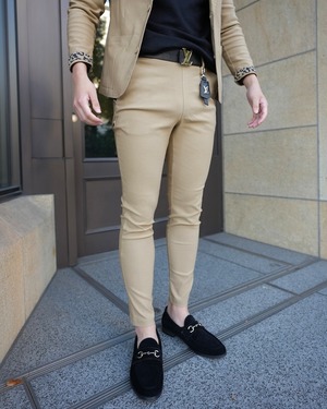 LEOPARD STRETCH PANTS BEIGE【BEL24-017B】