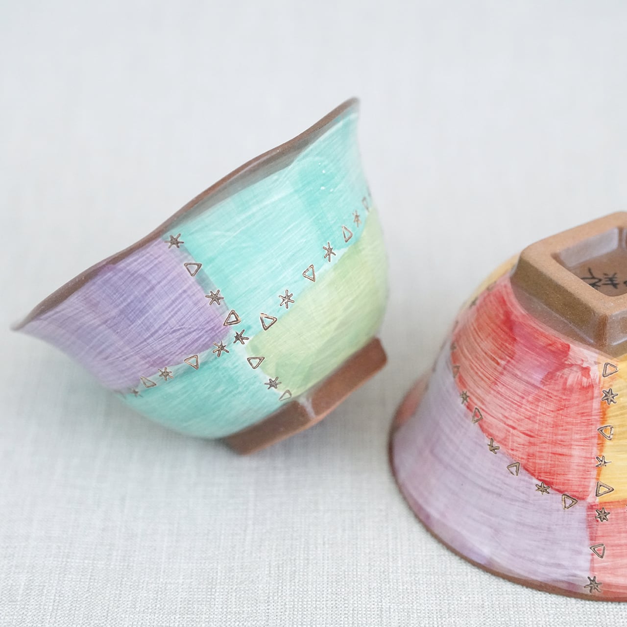 パッチング 角高台茶碗 | 菊祥陶器／工房祥sho～ Kikusho Pottery
