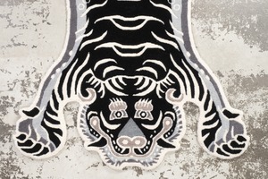Tibetan Tiger Rug 《Sサイズ•ウール・オリジナル1•モノクロ308》チベタンタイガーラグ