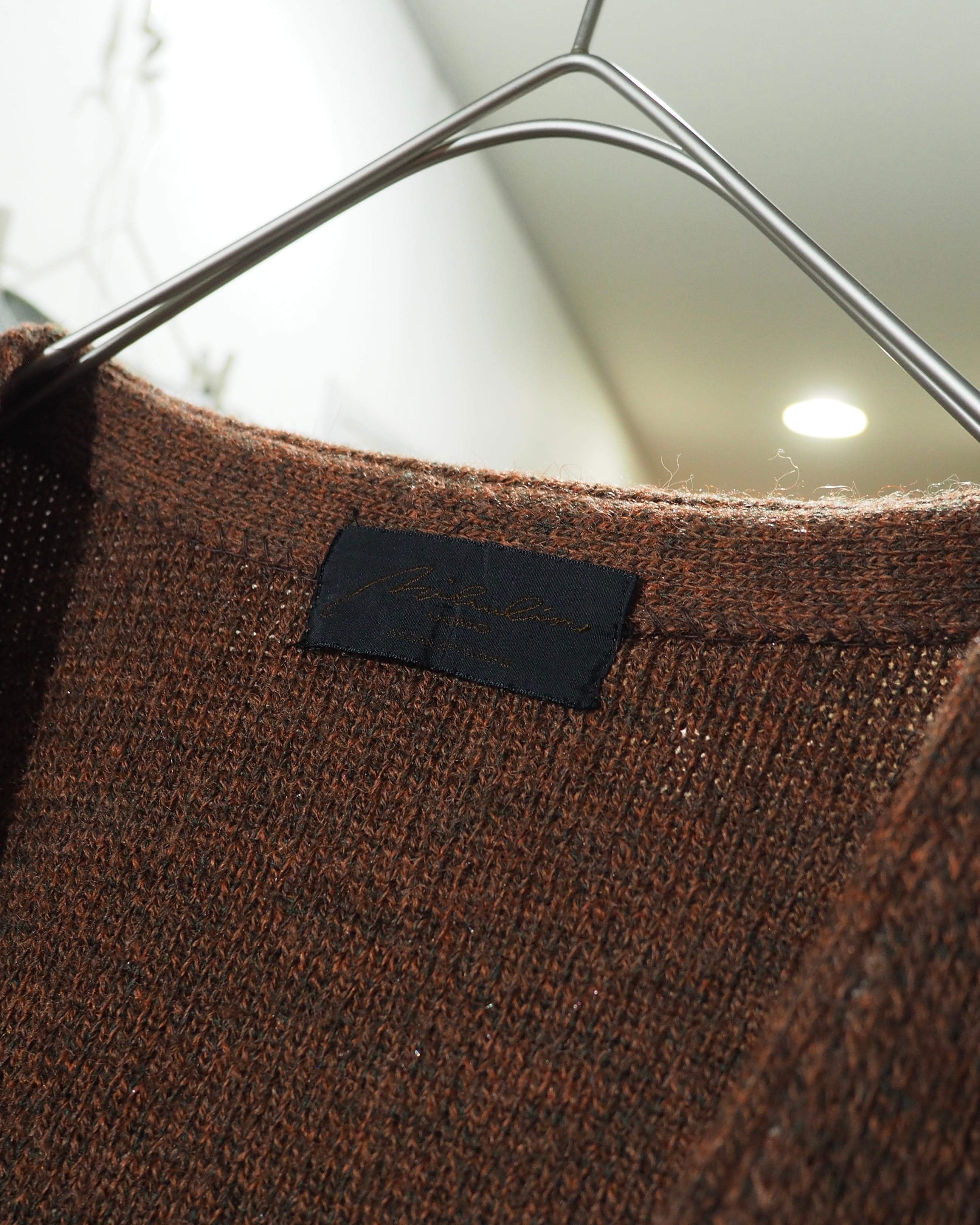 1980s ” 骨 - Bone ”Geometric Pattern Weaving Vintage Knit Cardigan