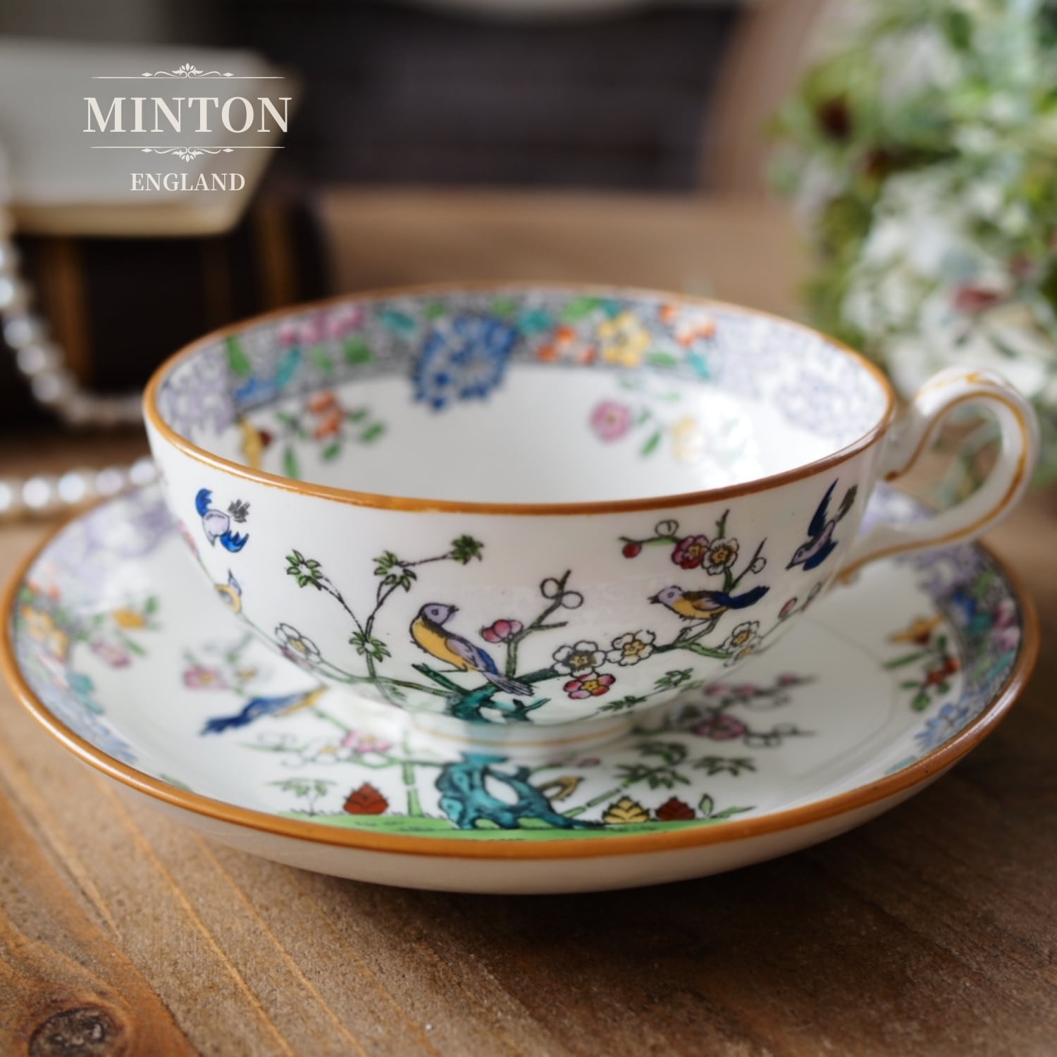 英国アンティーク　コウルドン　青い梅と鳥紋　ジャポニズムプレート 1.5～2万円 | antique FEELPORT アンティーク食器の専門店