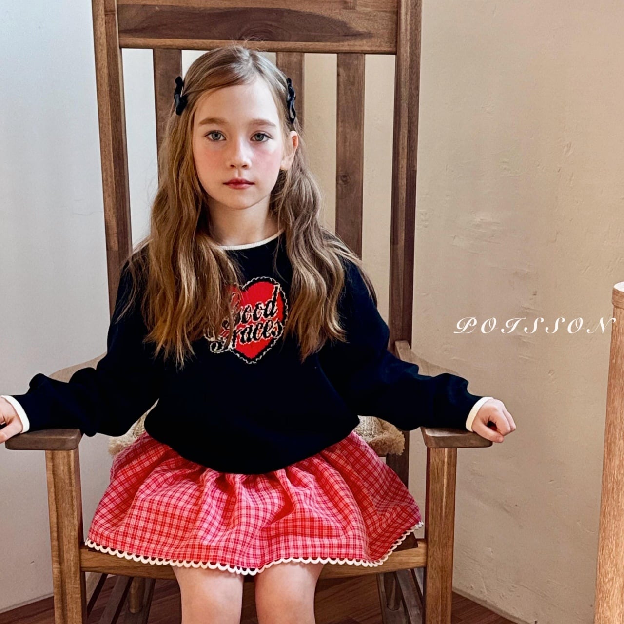 «予約»«ジュニアサイズあり»«poisson» コージーハートニット 2colors