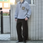 embroidery design half zip knit polo