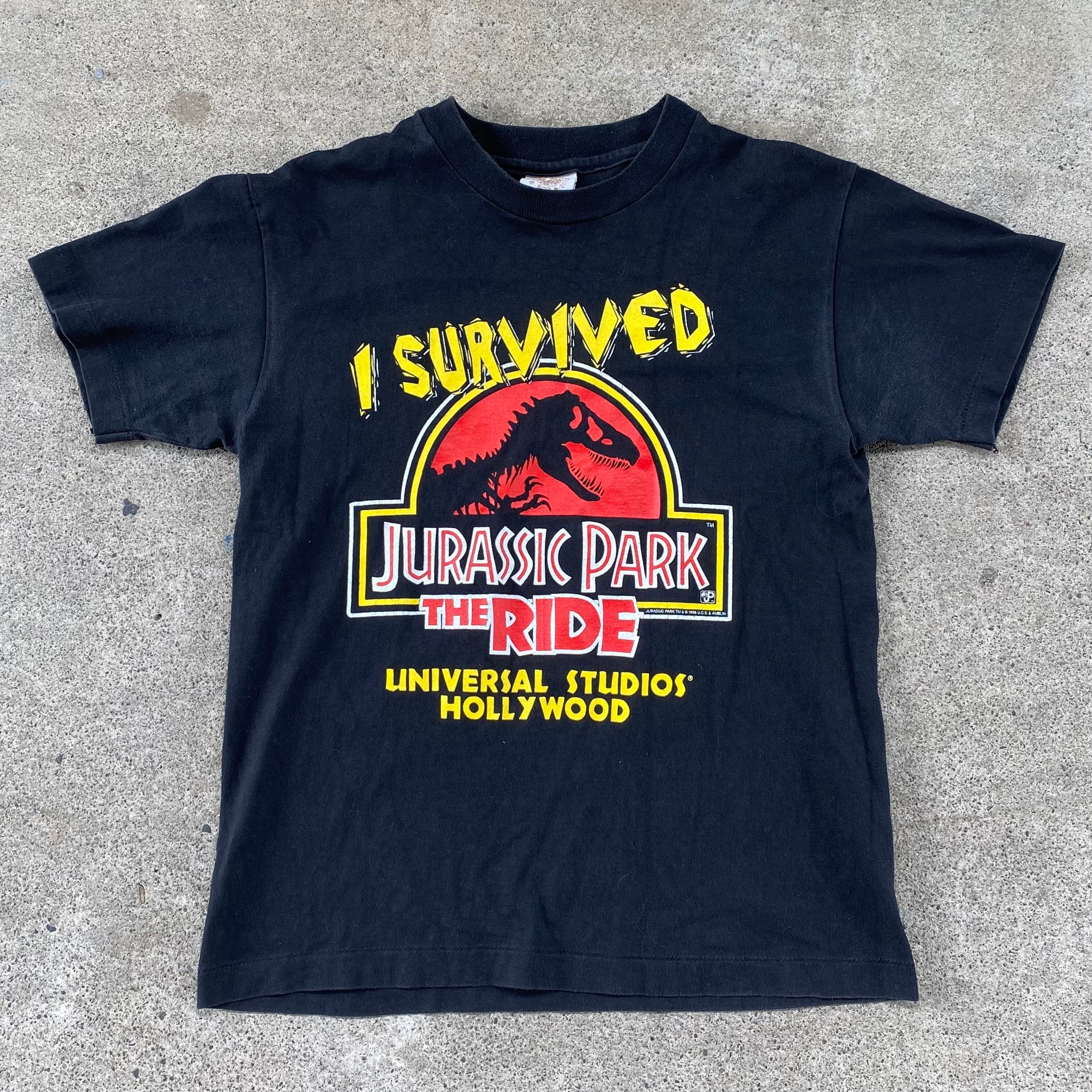90's JURASSIC PARK THE RIDE Tシャツt ユニバ 90's USA製 JURASSIC PARK THE RIDE universal studios