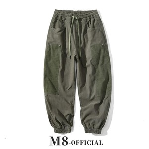 wide patchwork waist elastic pants 2color M0651